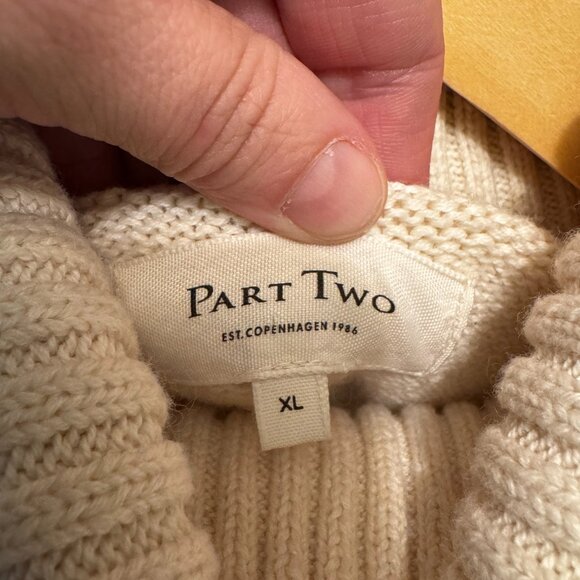 Part Two Cream Turtleneck Sweater | Size XL | Cotton & Cashmere Blend | EUC - Picture 3 of 8